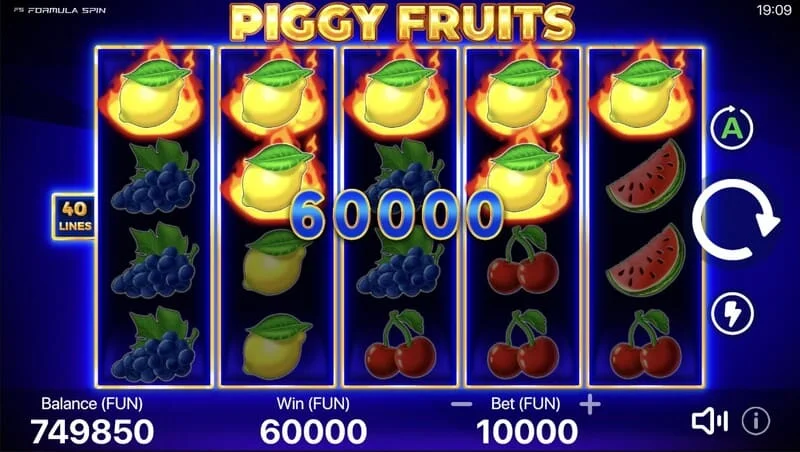 Piggy Fruits - голямо изплащане от Piggy Feature със случайни Wild символи